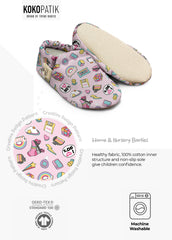 Kokopatik Organic Cotton Baby Booties – Non-Slip Sole, Newborn Booties, Home & Nursery Shoes, 90s Pattern Booties