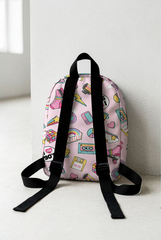 90s Pattern Personalized Toddler Backpack – Small Size Kids Backpack for Ages 1–3, Daycare Bag