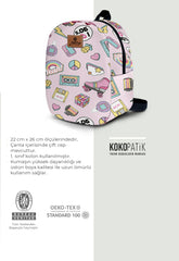 90s Pattern Toddler Backpack – Small Size Kids Backpack for Ages 1–3, Daycare Bag