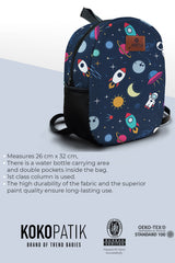 Astronaut Pattern Preschool Backpack – Medium Size Kids Backpack for Ages 3–5, Daycare Bag