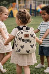Mikki Pattern Personalized Toddler Backpack – Small Size Kids Backpack for Ages 1–3, Daycare Bag