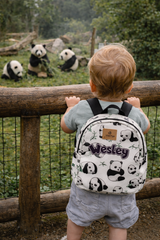 Crazy Panda Pattern Personalized Toddler Backpack – Small Size Kids Backpack for Ages 1–3, Daycare Bag