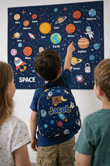 Astronaut Pattern Personalized Toddler Backpack – Small Size Kids Backpack for Ages 1–3, Daycare Bag