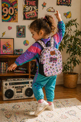90s Pattern Personalized Backpack – Medium Size Kids Backpack for Ages 3–6, Daycare Bag