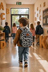 Alphabet Pattern Personalized Backpack – Medium Size Kids Backpack for Ages 3–6, Daycare Bag