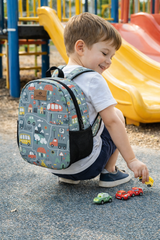 Road Pattern Preschool Backpack – Medium Size Kids Backpack for Ages 3–5, Daycare Bag