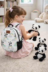 Panda Pattern Preschool Backpack – Medium Size Kids Backpack for Ages 3–5, Daycare Bag