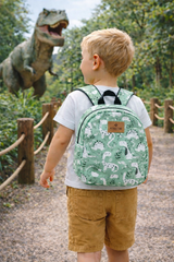 Green Dino Pattern Preschool Backpack – Medium Size Kids Backpack for Ages 3–5, Daycare Bag