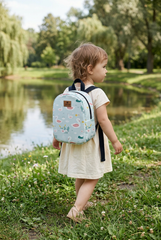 Blue Swan Pattern Toddler Backpack – Small Size Kids Backpack for Ages 1–3, Daycare Bag