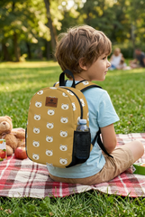 Teddy Bear Pattern Preschool Backpack – Medium Size Kids Backpack for Ages 3–5, Daycare Bag