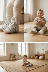 Cartoon Pattern Slippers, Non-Slip Sole, Organic Cotton Lined, Unisex Baby Slippers