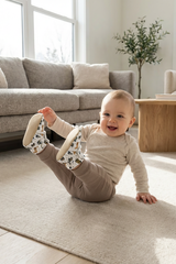 Cool Dog Baby Booties – Non-Slip Cotton Slippers Featuring a Puppy with Glasses