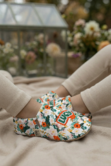 Make It Yours – Personalized April Flowers Booties for Babies | Non-Slip, Organic Cotton, First Step Shoes