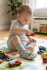 Make It Yours – Personalized Migratory Animals Booties for Babies | Non-Slip, Organic Cotton, Home & Nursery Use