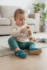 Make It Yours – Personalized Space Pattern Booties for Babies | Non-Slip, Organic Cotton, Home & Nursery Use