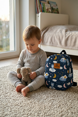 Good Night Pattern Toddler Backpack – Small Size Kids Backpack for Ages 1–3, Daycare Bag