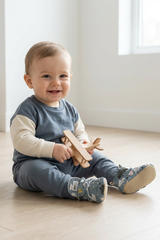 Kite Pattern Slippers, Non-Slip Sole, Organic Cotton Lined, Unisex Baby Slippers