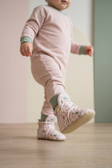 Pink Spring Baby Booties – Soft Organic Cotton Booties for Girls