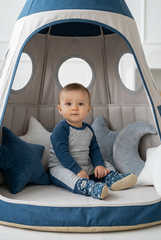 Space Adventure Baby Booties – Cozy Non-Slip Cotton Slippers with Galactic Design