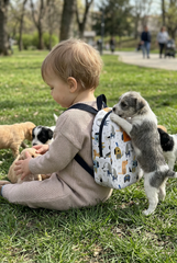 Dog with Glasses Pattern Toddler Backpack – Small Size Kids Backpack for Ages 1–3, Daycare Bag