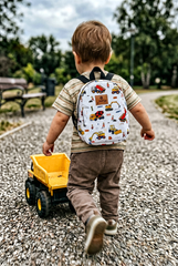 Construction Pattern Toddler Backpack – Small Size Kids Backpack for Ages 1–3, Daycare Bag