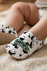 Make It Yours – Personalized Crazy Panda Booties for Babies | Non-Slip, Organic Cotton, First Step Shoes