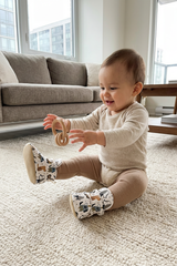 Cool Dog Baby Booties – Non-Slip Cotton Slippers Featuring a Puppy with Glasses