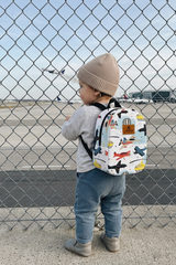 Flying Vehicles Pattern Toddler Backpack – Small Size Kids Backpack for Ages 1–3, Daycare Bag