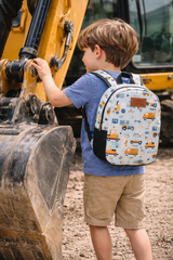 Construction Vehicles Pattern Preschool Backpack – Medium Size Kids Backpack for Ages 3–5, Daycare Bag