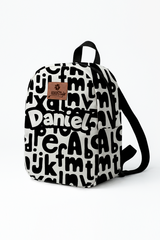 Alphabet Pattern Personalized Toddler Backpack – Small Size Kids Backpack for Ages 1–3, Daycare Bag