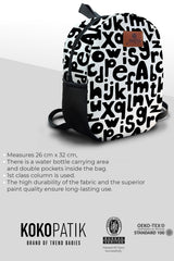 Alphabet Pattern Preschool Backpack – Medium Size Kids Backpack for Ages 3–5, Daycare Bag