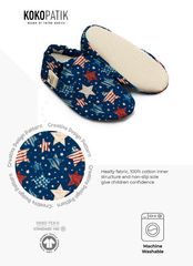 Kokopatik Non-Slip Sole, Indoor/Creche Booties, Unisex Baby Booties, Cotton Newborn Shoe, American Stars