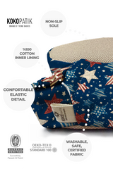 Kokopatik Non-Slip Sole, Indoor/Creche Booties, Unisex Baby Booties, Cotton Newborn Shoe, American Stars