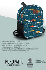 Cars Pattern Preschool Backpack – Medium Size Kids Backpack for Ages 3–5, Daycare Bag
