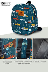 Cars Pattern Toddler Backpack – Small Size Kids Backpack for Ages 1–3, Daycare Bag
