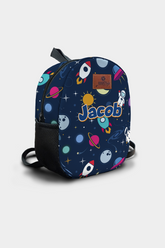 Astronaut Pattern Personalized Backpack – Medium Size Kids Backpack for Ages 3–6, Daycare Bag