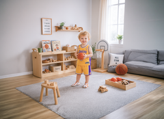 Kokopatik Organic Cotton Baby Booties, Non-Slip Sole, Newborn Shoe, Indoor/Creche Footwear, Basketball