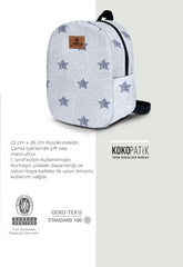 White Denim Pattern Toddler Backpack – Small Size Kids Backpack for Ages 1–3, Daycare Bag