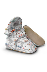 Big Traffic Adventure Baby Booties β Non-Slip Cotton Slippers for Little Drivers