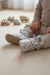 Big Traffic Adventure Baby Booties – Non-Slip Cotton Slippers for Little Drivers
