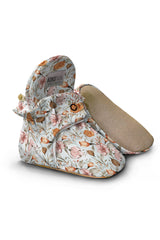 Boho Floral Baby Booties – Soft Organic Cotton Slippers with Non-Slip Sole