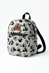 Crazy Panda Pattern Personalized Toddler Backpack – Small Size Kids Backpack for Ages 1–3, Daycare Bag