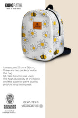 Daisy Pattern Toddler Backpack – Small Size Kids Backpack for Ages 1–3, Daycare Bag