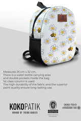Daisy Pattern Preschool Backpack – Medium Size Kids Backpack for Ages 3–5, Daycare Bag