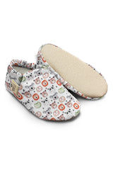 Kokopatik, Organic Cotton Baby Booties, Non-Slip Sole, Newborn Booties, Home Nursery Shoes, Portrait of Friends Pattern Booties