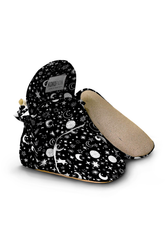 Night Pattern Slippers, Non-Slip Sole, Organic Cotton Lined, Unisex Baby Slippers