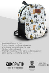 Dog with Glasses Pattern Preschool Backpack – Medium Size Kids Backpack for Ages 3–5, Daycare Bag