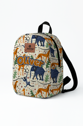 Animated Forest Pattern Personalized Toddler Backpack β Small Size Kids Backpack for Ages 1β3, Daycare Bag
