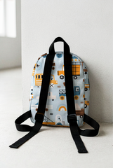 Construction Vehicles Pattern Personalized Toddler Backpack – Small Size Kids Backpack for Ages 1–3, Daycare Bag