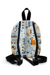 Construction Vehicles Pattern Personalized Backpack – Medium Size Kids Backpack for Ages 3–6, Daycare Bag